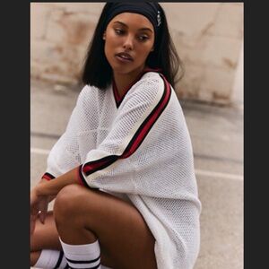 FP Movement Start Struck top White w/ stripes trim NWT XS